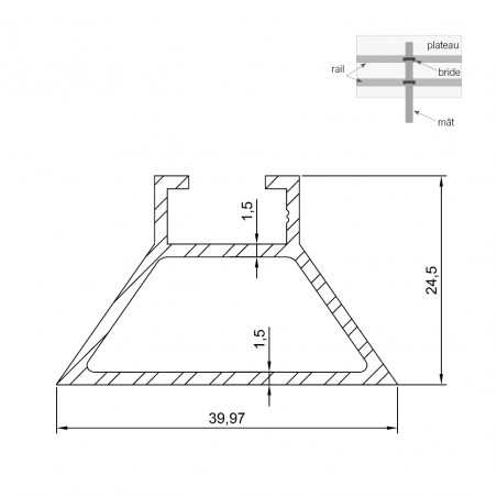 RAIL DE RENFORT ALUMINIUM - HAUTEUR 25 MMPicture1